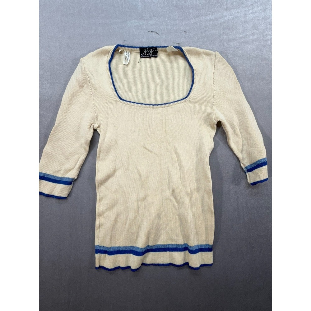 Vintage GiGi Women Sweaters Beige MAde in Italy Cotton Small